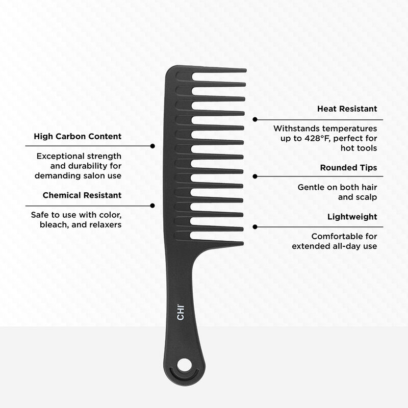 Carbon Wide Tooth Detangling Comb, , large image number null